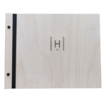 BOEK HOUT MET BOEKSCHROEVEN EN LEER